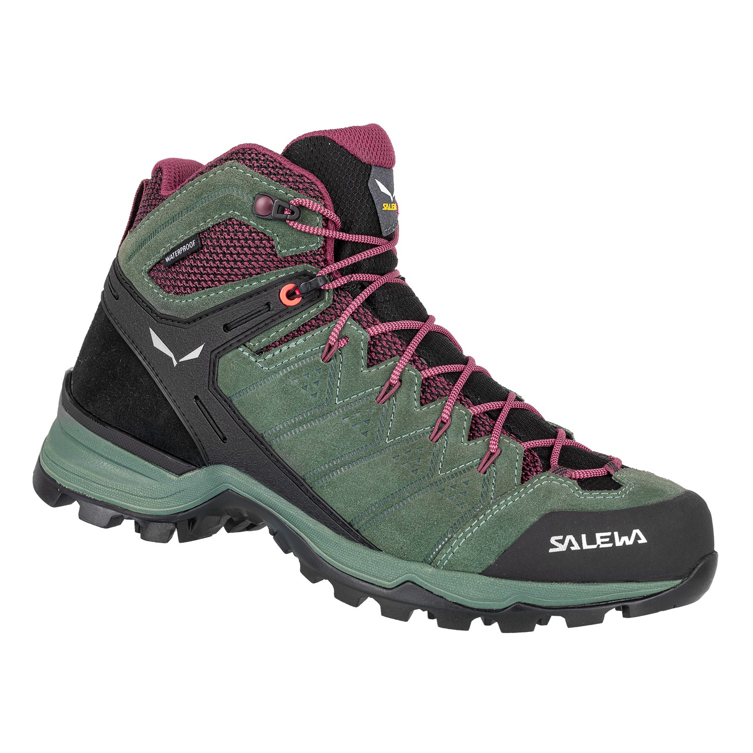 Salewa Women's Alp Mate Mid Waterproof Hiking Shoes Green LVC-713956